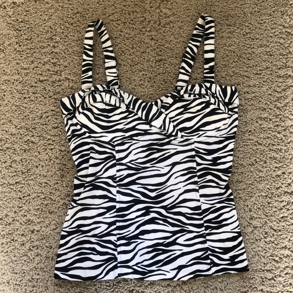 Deadly Dames by Micheline Pitt Zebra Stripe Top